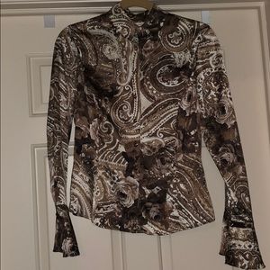 St John printed silk blouse size 4